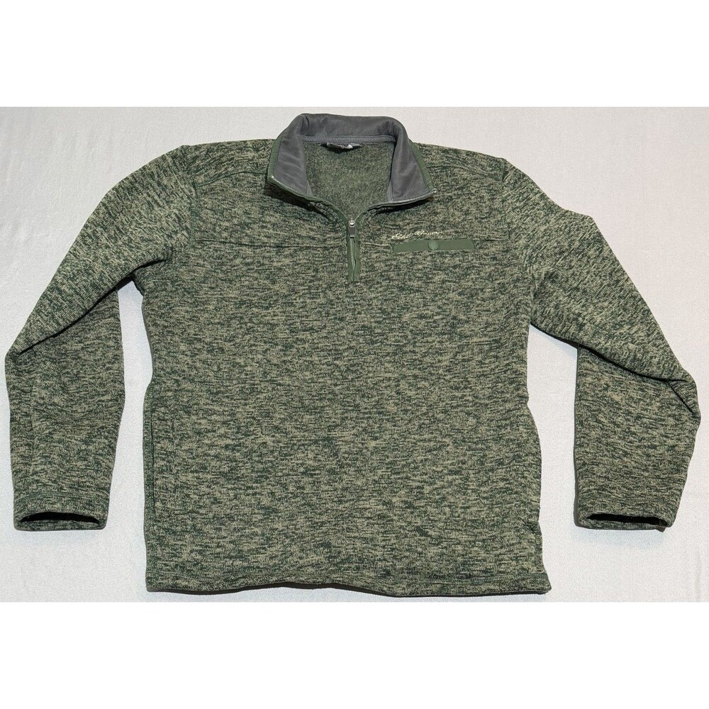 Eddie Bauer Pullover 1/4 Zip Fleece Men’s Medium Heathered Green